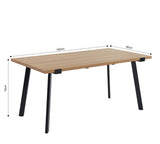 BAÏTA Table à Manger Felix - Effet Bois et métal Noir - L160cm - 4 Personnes