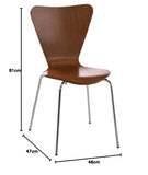 CLP Chaise Empilable Calisto en Bois - Assise Ergonomique - Chaise de Salle d'Attente en Bois Chaise, Hauteur Assise 45 cm -Couleurs au Choix: | Couleur Marron