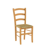 t m c s Tommychairs - Set 4 chaises Venice pour Cuisine, Bar et Salle à Manger, Robuste Structure en Bois de hêtre peindré en Couleur chêne et Assise en Paille