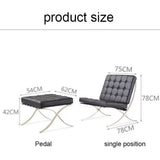 Chaise longue avec pouf, aspect antioxydant, forte capacité portante et haute résistance à la flexion, chaise de réception pour négociation d'invités d'affaires, pour chambre à coucher, bureau