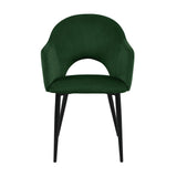 SVITA Hailey Lot de 2 chaises de Salle à Manger fauteuils de Cuisine tapissés Velours Vert foncé