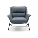 Tousmesmeubles Fauteuil avec accoudoirs Bleu Tissu/Métal - TEULAT Sadira - L 88 x l 84 x H 87 cm - Neuf