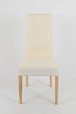t m c s Tommychairs - Set 4 chaises Chiara Cuisine, Bar et Salle à Manger, Structure en Bois de hêtre peindré en Naturelle, Assise et Dossier rembourrés et revêtus en Tissue Ivoire