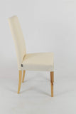 t m c s Tommychairs - Set 4 chaises Chiara Cuisine, Bar et Salle à Manger, Structure en Bois de hêtre peindré en Naturelle, Assise et Dossier rembourrés et revêtus en Tissue Ivoire