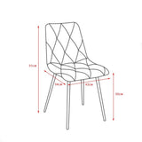 Casa Vital Lot de 4 chaises de salle à manger Tamara 43 x 54 x 91 cm, rembourrées avec tissu doux, coutures décoratives sur le dossier et l'assise, pieds en métal, capacité de charge 120 kg, rouge