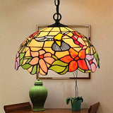 WRMING Tiffany Lustre Plafonniers Chambre, E27 Luminaire Suspension Abat-jour en Verre Teinté, Lustre Vintage Cuisine Salon Balcon Restaurant Couloir Suspension Luminaire, 30cm