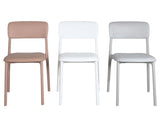 KAYELLES Lot de 2 chaises contemporaines de Cuisine, Chambre ou Salle à Manger en polypropylène avec Confortable Coussin en Simili Cuir rembourré intégré Rim (Gris Clair)