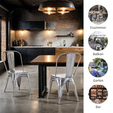 DUHOME Chaises de Salle à Manger Cuisine, Lot de Chaise Bistrot Industriel en Métal, Empilables Chaise de Cuisine, Scandinave Chaise Tabouret pour Bar, Café, Restaurant, Jardin (1PCS, Métallique)