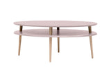 RAGABA OVO HIGH Table basse avec plateau de rangement Largeur 110 cm x profondeur 70 cm Facile à monter En bois FSC Rose poudré