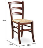 ZStyle Chaise Venise Bois Noyer Restaurant Paille Ferme Cuisine maison Art Classique (Paille)