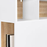 IDMarket - Tête de lit Cleo 165 CM avec rangements Blanc et hêtre