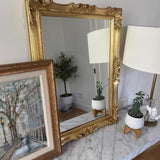 MO.WA Miroir Mural Rectangulaire Classique Feuille d'or 62x82 Miroir Baroque Miroir Cadre Bois doré Miroirs muraux Style Louis XIV Chambre Couloir Salle de Bain Salon Made in Italy