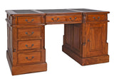 Palazzo Mar033 Bureau de chef de style colonial en acajou massif style ancien avec cuir synthétique 140 cm