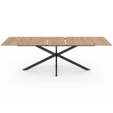IDMarket - Table à Manger Extensible Rectangle Alix 8-12 Personnes Pied araignée Bois et Noir 200-240 cm