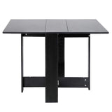 Table de Bar Table Pliante avec 2 Abattants, en Panneaux de Particules Melaminés,Table de Cuisine Salle a Manger Pliable Amovible Tres Pratique en Panneaux de Particules,103 * 76 * 73.4cm (Noir)