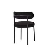 JZGORC Lot de 2 Chaises de Salle à Manger, Chaise Rembourrée en Velours Teddy, Convient pour Salle à Manger, Salon, Chambre, Salle de Conférence - Noir