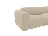 Vente-unique - Grand canapé d'angle Droit avec Dossier méridienne en Tissu texturé Beige POGNI de Maison Céphy