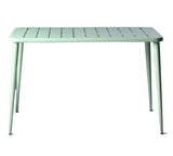 LOKKHAN Table à manger rectangulaire moderne en métal pour 6 personnes - Table intérieure et extérieure - Table de café, bar, bureau et réunion - Jardin - Balcon - 120 x 60 x 76 cm - Vert pois