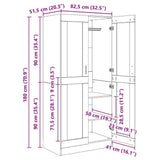 vidaXL Armoire Bois Ancien 82,5 x 51,5 x 180 cm Bois d'ingénierie, Rangement de Chambre, Armoire rectangulaire Rustique, unité Pratique pour vêtements et Accessoires
