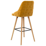 vidaXL Tabourets de Bar Lot de 2 Jaune Velours