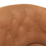 Bucmath Fauteuil club en cuir synthétique robuste, marron, 70 x 56 x 68 cm, fauteuil de salon confortable pour salon, chambre à coucher, bureau, fauteuil de lecture pour adultes