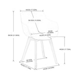 H.J WeDoo Lot de 4 Chaise Salle à Manger, Fauteuils Scandinave de Chaise latérale Design rétro avec Jambe de Bois de hêtre Massif - Blanc