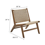 Modway Saorise Wood Chaise longue en corde tressée Noyer naturel