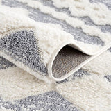 payé Tapis de salon Tapis Sol - poils longs - Boho - Gris pastel - 160 x 230 cm - Uni - Motif losange moderne chiné - Scandinave moelleux et doux - Décoration de chambre à coucher