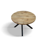 PAZZO DESIGN Table ronde extensible Nada, table de salon, table de cuisine, pieds croisés noirs, fabriquée en Italie, chêne rustique, 100 x 75 cm - id_2220