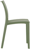 Chaise D'Extérieur Empilable Maya en Plastique I Chaise De Balcon Résistante Aux UV I Siege De Terrasse Hydrofuge, Couleur:Olive