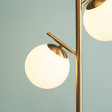 KOSILUM - Lampadaire doré 3 globes blanc - Estrela - Lumière Blanc Chaud Eclairage Salon Chambre Cuisine Couloir - - - G9 - IP20