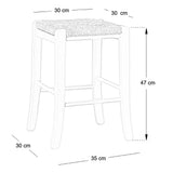 OKAFFAREFATTO MADDALONI Tabouret bas h 47 cm en bois à peindre carré pieds en sabre