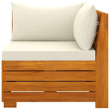 vidaXL Bois d'Acacia Massif Canapé de Jardin 4 Places avec Coussins Meuble de Terrasse Canapé d'Extérieur Sofa de Terrasse Canapé de Patio