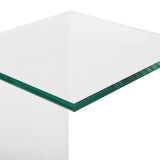 Beliani Table d'Appoint de Chevet en Verre Transparent Design Ultra Moderne Tendance pour Salon ou Chambre Contemporaine