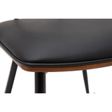 Miliboo Chaises Vintage en Bois foncé Noyer assises Noires et métal Noir (Lot de 2) Joline