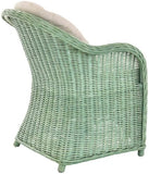 Krines Home Orlando Lese Lot de 2 fauteuils de jardin d'hiver en rotin incurvés Vert