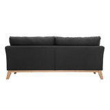 Miliboo Canapé scandinave déhoussable 3 Places en Tissu Gris foncé et Bois Clair Oslo