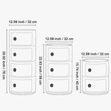 ZUOZHE Componibili 2/3/4 Portes Table d'appoint,Chevet Rond avec Tiroir,Meuble Rond de Rangement Cuisine Petit Espace,Armoire Plastique Rangement Facile à Assembler et à Démonter,Légère et Durable
