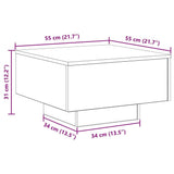 vidaXL Table Basse Chêne Artisanal 55 x 55 x 31 cm, Table de Salon, café Moderne, Fini Minimaliste, Surface Pratique pour Un Style Urbain