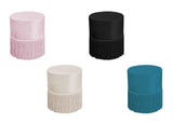 BIANCHERIAWEB Pouf Salon/Chambre avec Franges Rembourré Modèle Velvet Malibu Couleur Unie Pouf Poussière