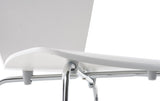 CLP Chaise empilable Aaron I Chaise de conférence Ergonomique avec Assise en Bois I Chaise Visiteur Peu encombrante avec Protections de Sol, Couleur:Blanc
