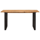 Tidyard Table de Salle à Manger Rectangulaire, Table de Repas Meuble à Manger, Table Console Extensible 160x80x76 cm Bois d'acacia Solide