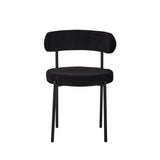 JZGORC Lot de 2 Chaises de Salle à Manger, Chaise Rembourrée en Velours Teddy, Convient pour Salle à Manger, Salon, Chambre, Salle de Conférence - Noir