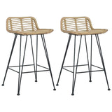 vidaXL Chaises de Bar Lot de 2 rotin Naturel