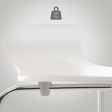 CLP Chaise Empilable Calisto en Bois - Assise Ergonomique - Chaise de Salle d'Attente en Bois Chaise, Hauteur Assise 45 cm -Couleurs au Choix:, Couleur:Blanc