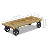 vidaXL Table Basse pour Salon Table d'appoint en Bois de manguier 120x60x30 cm