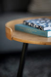 WENKO Petite table basse ronde, table d'appoint bout de canapé bois, pied métal noir, Bois Bambou, Ø 40 x 50 cm