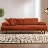 Menzzo Canapé 3 Places Celis Tissu Orange