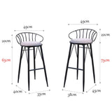 J-HOME Tabouret de bar Tabourets modernes chaise avec dossier repose-pieds tabouret tabouret rembourré chaises de salle à manger pour la cuisine | Pub | Pieds en métal pour tabouret de bar industriel