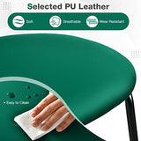 Lot de 2 tabourets de bar en cuir synthétique avec dossier en imitation rotin et cadre en métal, chaises de salle à manger pour cuisine, bar Vert